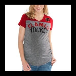 NWT Calgary Flames Touch Milano NHL Maternity M Soft T-Shirt Hockey Canada